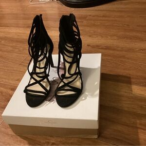 Women’s Jessica Simpson JS-Harmoni Kid Suede Strappy High Heel Sandals Size 6 M